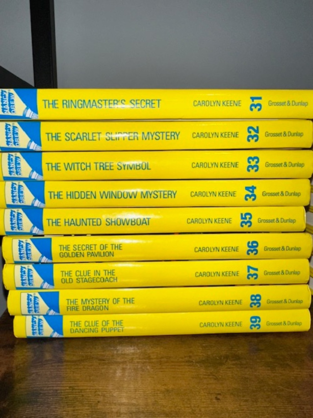 Nancy Drew books. Hardcover. Like new condition. Carolyn Keene.  #31- #39